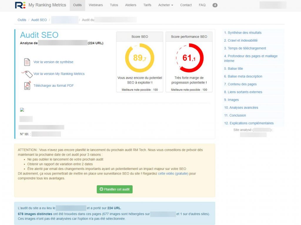 Exemple d’audit SEO 1